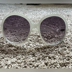 Oversized pale white sunglasses